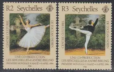 Seychellen Mi.Nr. 605-06 Erste Ballettaufführung auf den Seychellen (2 Werte)