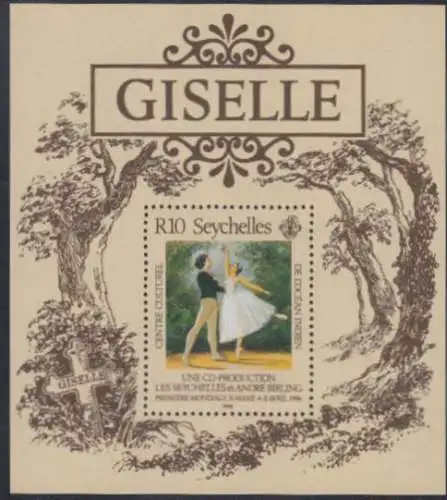 Seychellen Mi.Nr. Block 27 Erste Ballettaufführung auf den Seychellen 