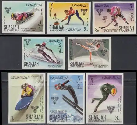 Sharjah Mi.Nr. 400-07B Olympia 1968 Grenoble (8 Werte)