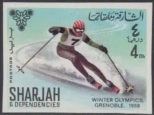 Sharjah Mi.Nr. 403B Olympia 1968 Grenoble, Skiabfahrt (4)