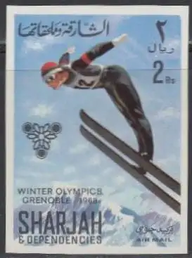 Sharjah Mi.Nr. 406B Olympia 1968 Grenoble, Skispringen (2)