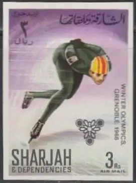 Sharjah Mi.Nr. 407B Olympia 1968 Grenoble, Eisschnelllauf (3)