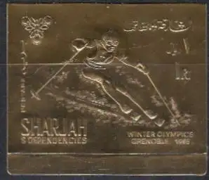 Sharjah Mi.Nr. 464B Olympia 1968 Grenoble, Skiläufer (1)