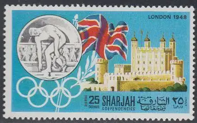 Sharjah Mi.Nr. 496A Geschichte der Olympischen Spiele, London 1948 (25)