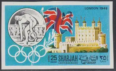 Sharjah Mi.Nr. 496B Geschichte der Olympischen Spiele, London 1948 (25)