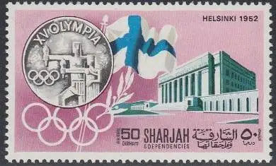 Sharjah Mi.Nr. 497A Geschichte der Olympischen Spiele, Helsinki 1952 (50)