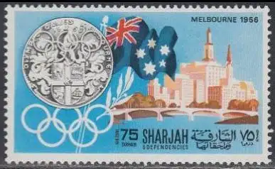 Sharjah Mi.Nr. 498A Geschichte der Olympischen Spiele, Melbourne 1956 (75)