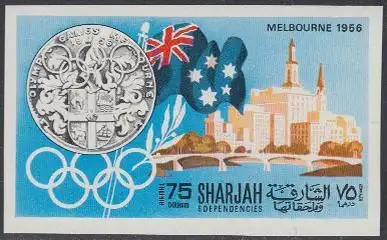 Sharjah Mi.Nr. 498B Geschichte der Olympischen Spiele, Melbourne 1956 (75)