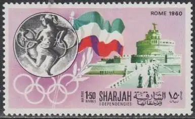 Sharjah Mi.Nr. 499A Geschichte der Olympischen Spiele, Rom 1960 (1,50)