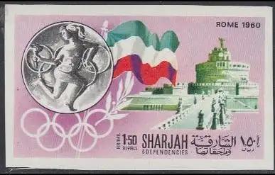 Sharjah Mi.Nr. 499B Geschichte der Olympischen Spiele, Rom 1960 (1,50)