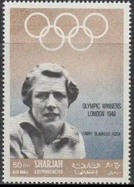 Sharjah Mi.Nr. 511A Olympiasiegerin 1948 Fanny Blankers-Koen (50)