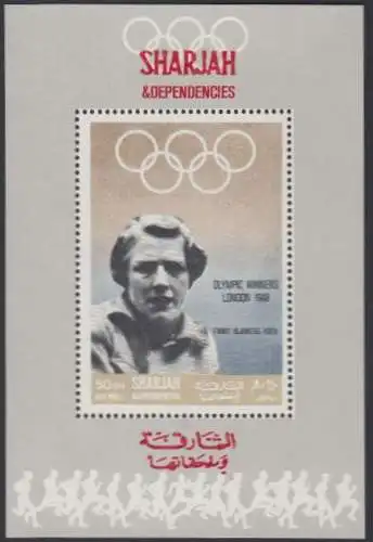 Sharjah Mi.Nr. 511Sb Olympiasiegerin 1948 Fanny Blankers-Koen (50)