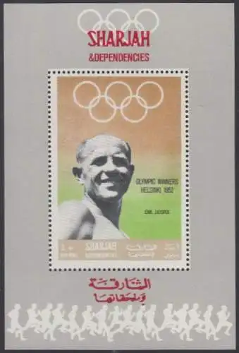 Sharjah Mi.Nr. 512Sb Olympiasieger 1952 Emil Zatopek (1)