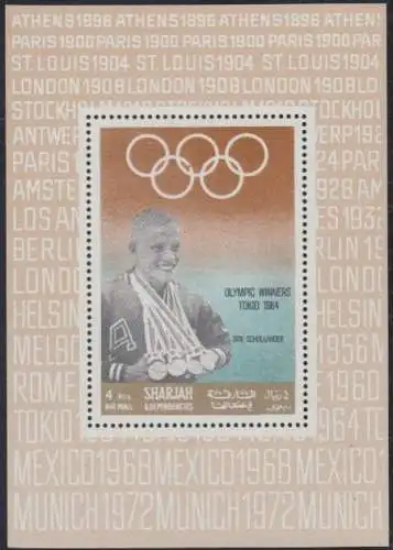Sharjah Mi.Nr. 515Sb Olympiasieger 1964 Don Schollander (4)