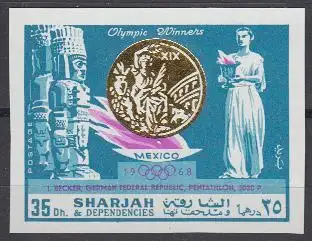 Sharjah Mi.Nr. 518B Olympia 1968 Mexiko, Siegerin Ingrid Becker (35)