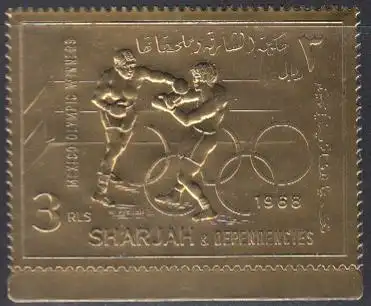 Sharjah Mi.Nr. 525A Olympiasieger 1968 Mexiko, Boxen (3)