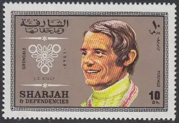 Sharjah Mi.Nr. 527A Olympia 1968 Grenoble. J.C. Killy (10)