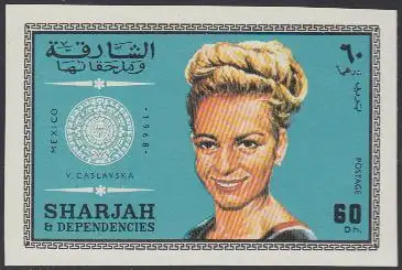 Sharjah Mi.Nr. 532B Olympia 1968 Mexiko, V. Caslavska (60)