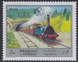 Sharjah Mi.Nr. 793A Eisenbahnen, Eisenbahn mit Tunnel (2Dh)