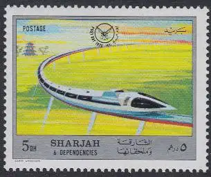 Sharjah Mi.Nr. 796A Eisenbahnen, Bahn der Zunkunft (5Dh)
