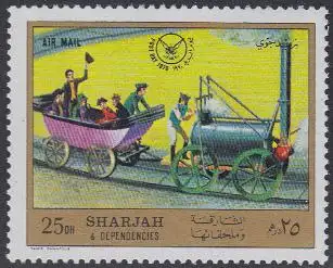 Sharjah Mi.Nr. 797A Eisenbahnen, Alte Eisenbahn (25Dh)