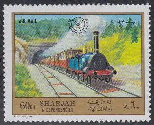 Sharjah Mi.Nr. 799A Eisenbahnen, Eisenbahn mit Tunnel (60Dh)