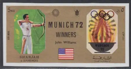 Sharjah Mi.Nr. 1159B Olympia 1972 München, Sieger John Williams (5)