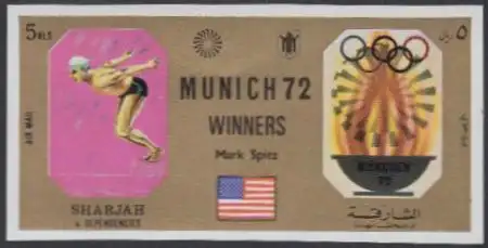 Sharjah Mi.Nr. 1170B Olympia 1972 München, Sieger Mark Spitz (5)