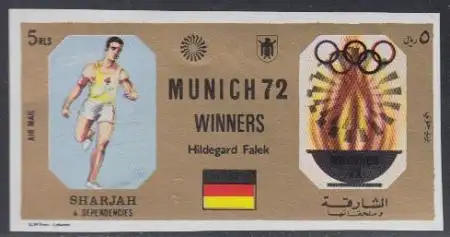 Sharjah Mi.Nr. 1175B Olympia 1972 München, Siegerin Hildegard Falek (Falck?) (5)