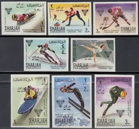 Sharjah Khor Fakkan Mi.Nr. 156-63B Olympia 1968 Grenoble (8 Werte)