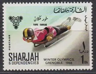 Sharjah Khor Fakkan Mi.Nr. 156A Olympia 1968 Grenoble, Rennrodeln Skeleton? (1)