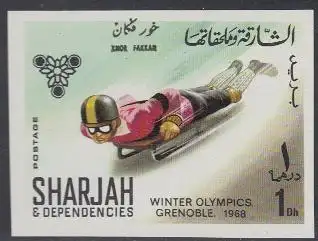 Sharjah Khor Fakkan Mi.Nr. 156B Olympia 1968 Grenoble, Rennrodeln Skeleton? (1)