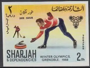 Sharjah Khor Fakkan Mi.Nr. 157B Olympia 1968 Grenoble, Curling (2)