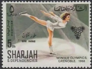 Sharjah Khor Fakkan Mi.Nr. 160A Olympia 1968 Grenoble, Eiskunstlauf (5)