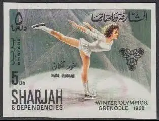 Sharjah Khor Fakkan Mi.Nr. 160B Olympia 1968 Grenoble, Eiskunstlauf (5)