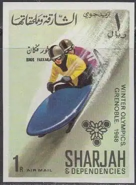 Sharjah Khor Fakkan Mi.Nr. 161B Olympia 1968 Grenoble, Zweierbob (1)