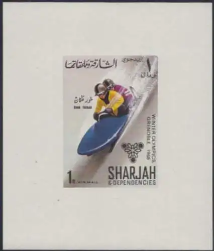 Sharjah Khor Fakkan Mi.Nr. 161Sb Olympia 1968 Grenoble, Zweierbob (1)