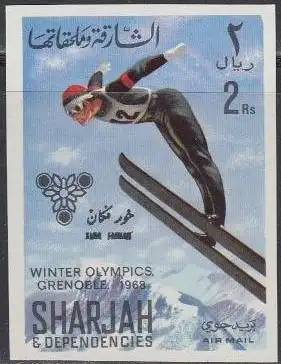 Sharjah Khor Fakkan Mi.Nr. 162B Olympia 1968 Grenoble, Skispringen (2)