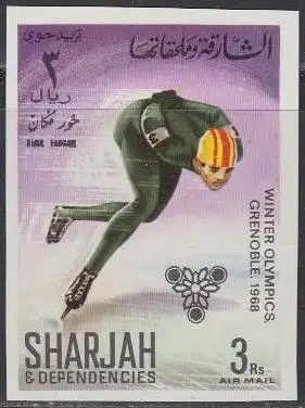 Sharjah Khor Fakkan Mi.Nr. 163B Olympia 1968 Grenoble, Eisschnelllauf (3)
