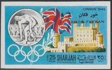 Sharjah Khor Fakkan Mi.Nr. 164B Geschichte d.Olymp. Spiele, London 1948 (25)