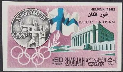 Sharjah Khor Fakkan Mi.Nr. 165B Geschichte d.Olymp. Spiele, Helsinki 1952 (50)