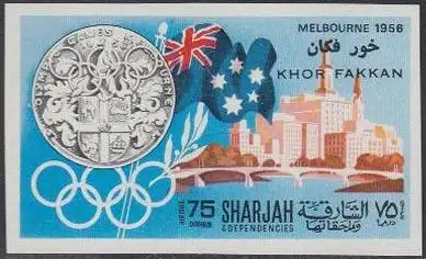 Sharjah Khor Fakkan Mi.Nr. 166B Geschichte d.Olymp. Spiele, Melbourne 1956 (75)