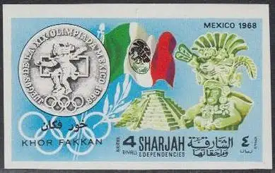Sharjah Khor Fakkan Mi.Nr. 169B Geschichte d.Olymp. Spiele, Mexiko 1968 (4)
