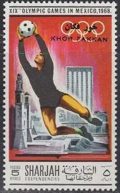 Sharjah Khor Fakkan Mi.Nr. 176A Olympia 1968 Mexiko, Fußball (5)