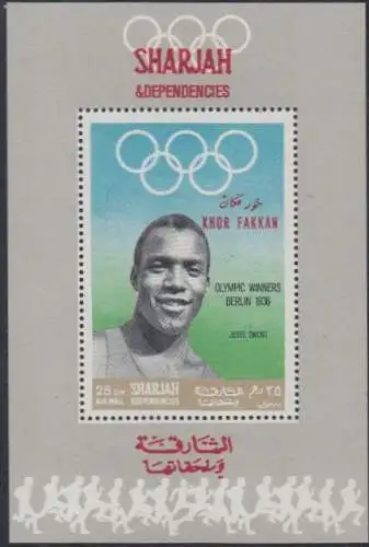 Sharjah Khor Fakkan Mi.Nr. 219Sb Olympiasieger 1936 Jesse Owens (25)