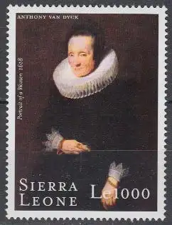 Sierra Leone Mi.Nr. 3441 400.Geb. van Dyck, Gemälde Frauenbildnis (1000)