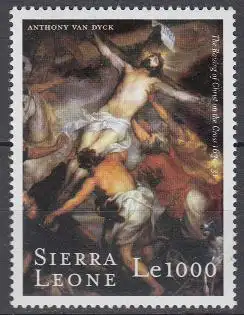 Sierra Leone Mi.Nr. 3445 400.Geb. van Dyck, Gemälde Aufrichtung d.Kreuzes (1000)