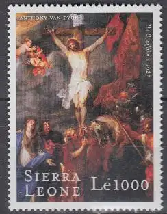 Sierra Leone Mi.Nr. 3446 400.Geb. van Dyck, Gemälde Kreuzigung (1000)