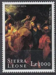 Sierra Leone Mi.Nr. 3454 400.Geb. van Dyck, Gemälde Ergreifung Christi (1000)