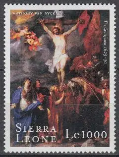 Sierra Leone Mi.Nr. 3458 400.Geb. van Dyck, Gemälde Kreuzigung (1000)